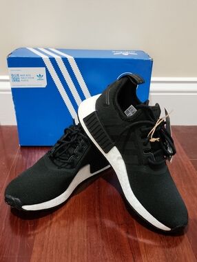 NEW adidas Black & White NMD_R1 J PrimeBlue Sneakers | Size 6